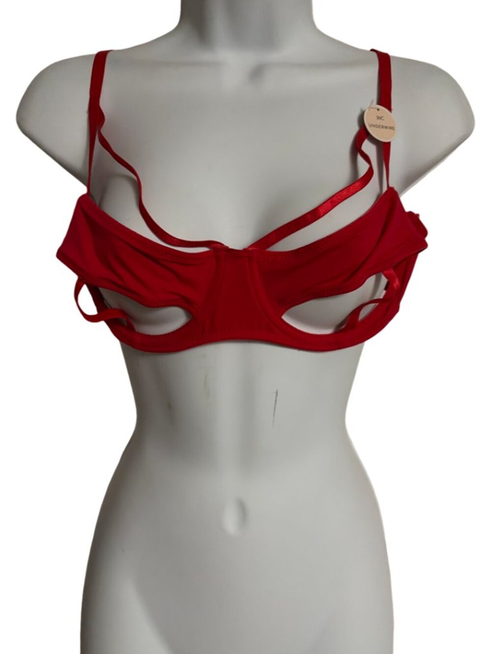 36C*Forever 21*NWOT*Red Strappy Caged Bra